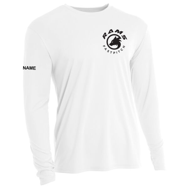 A4 Youth Cooling Performance Long Sleeve Tee - Printed Logo **Add Name for $5! ** Thumbnail